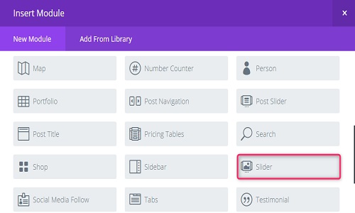 Slider module divi theme