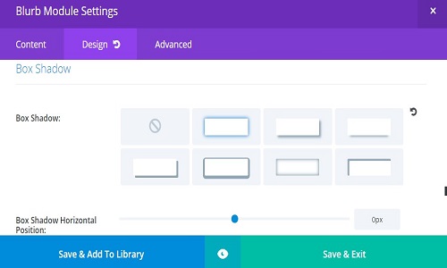 Blurb module  2018 latest version of divi module box shadow