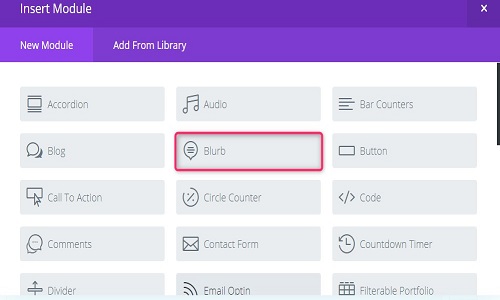 Divi blurb module customisation design
