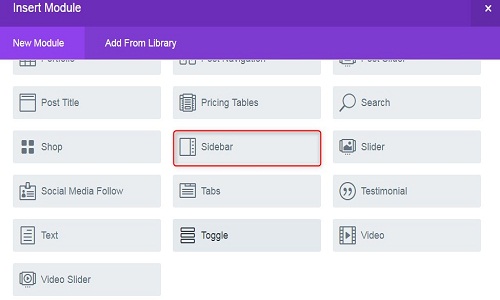 divi sidebar moddule