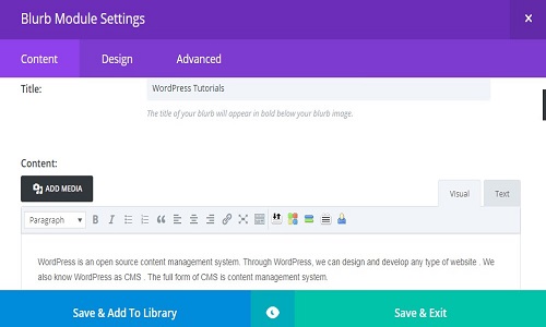 divi theme blurb module