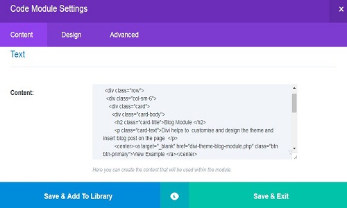 divi theme code module demo