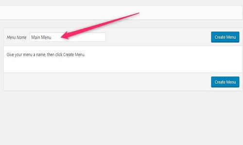 create primary menu in wordpress website
